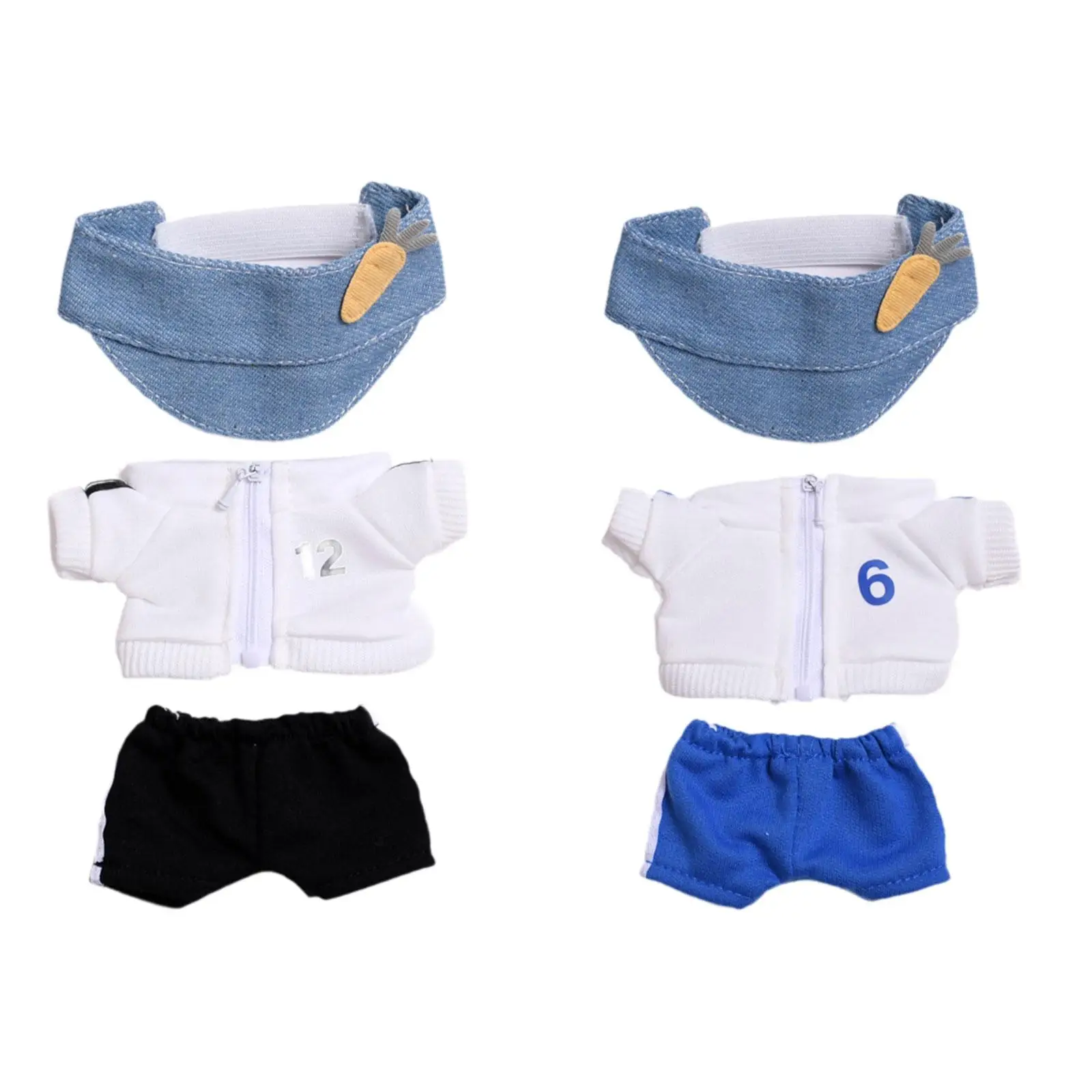 

Plush Doll Top and Pants Doll Clothing Coordination Flexibility Fashion Hands on for Kids Birthday Gift DIY Dress up with Cap