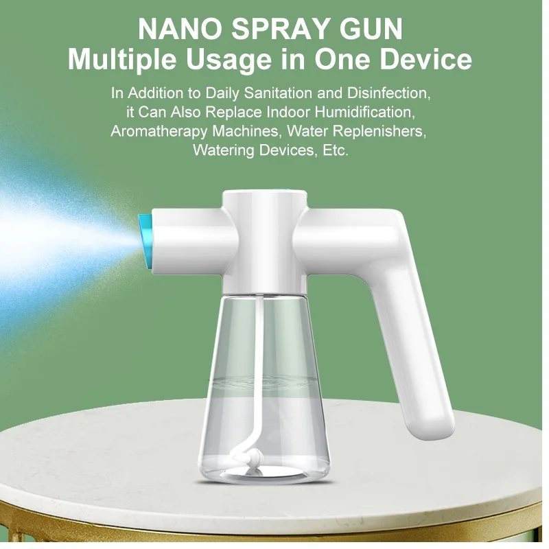 Water Ozonizer Ozone Nano Spray Water Gun Steam Air Purifier Blue Light Electric Fogging Disinfection Atomization Sanitizer