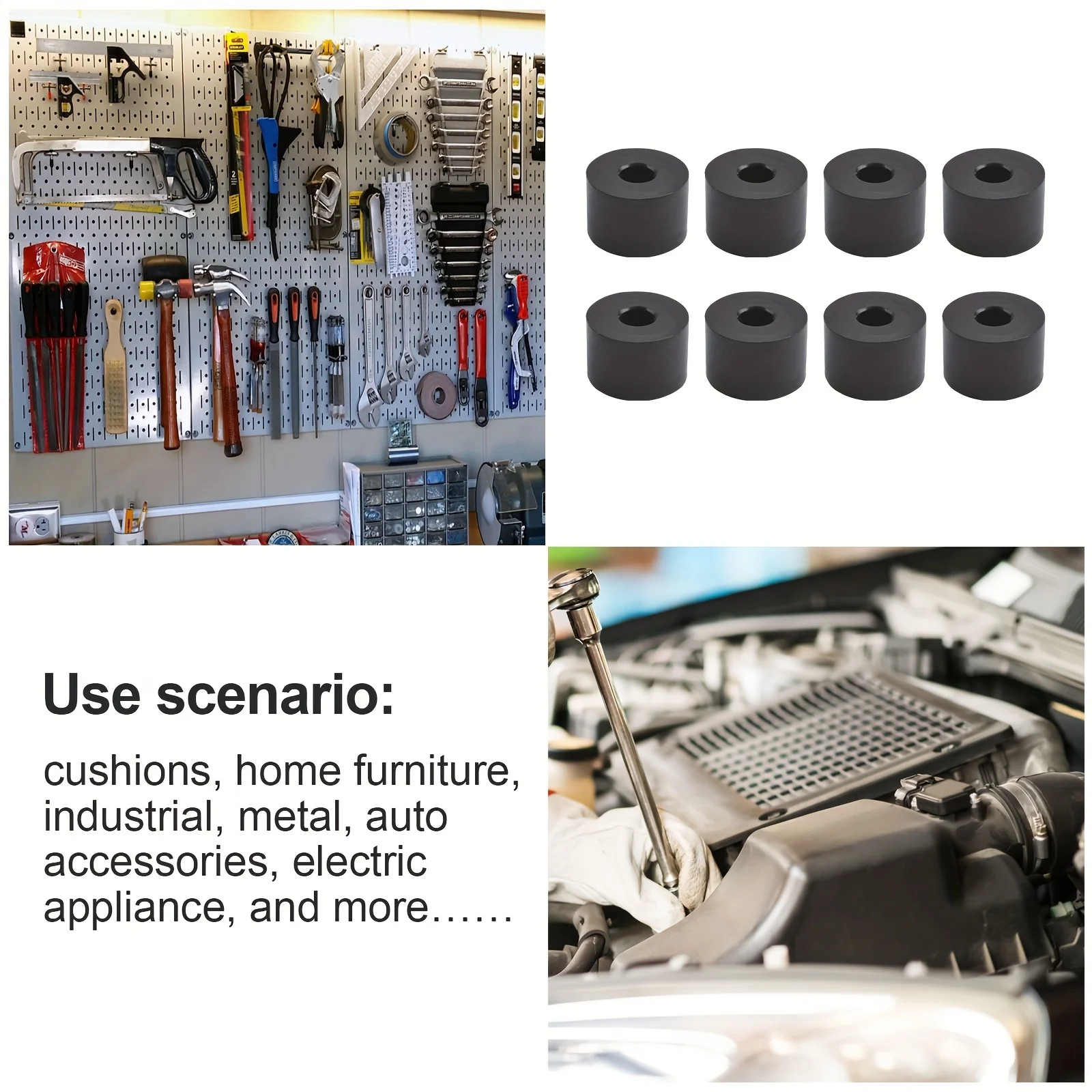 10 قطع من الحشيات المطاطية السوداء، سمك 3/4 بوصة - غسالات مسطحة للاستخدام المكتبي، البطانات المطاطية متعددة الأغراض وغسالات المطاط