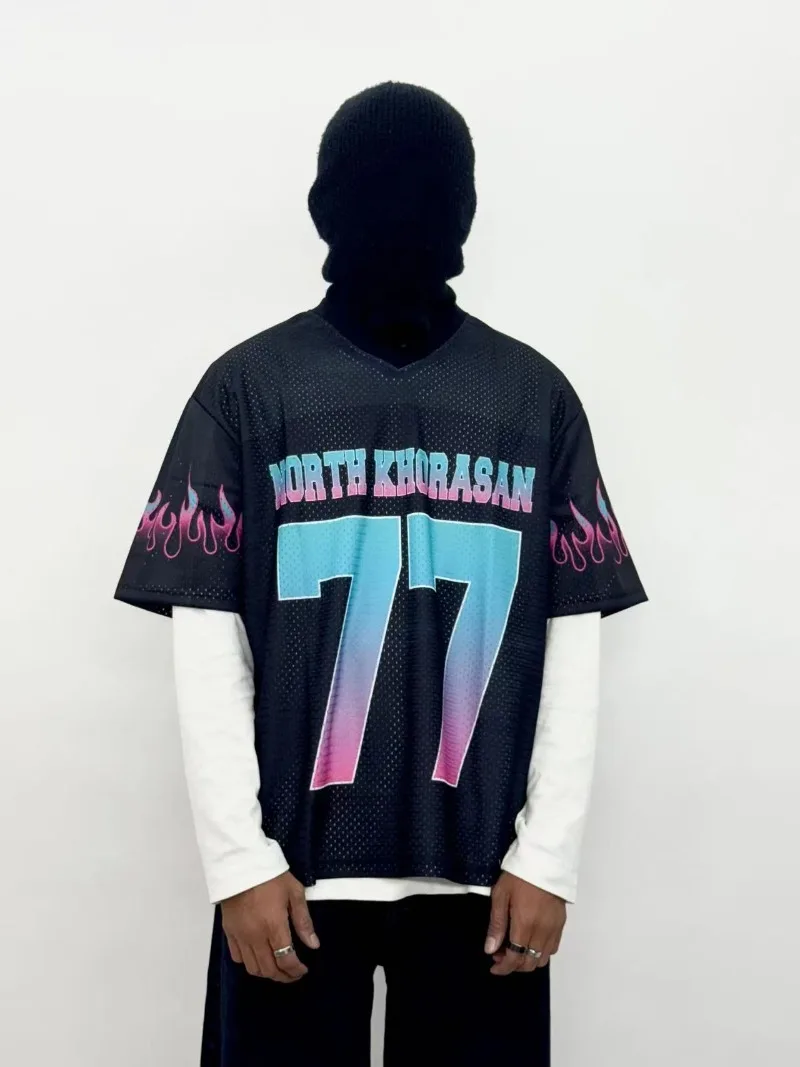 

Harajuku Y2K High Street Fashion негабаритная мужская футболка с буквенно-цифровым узором и короткими рукавами, американский тренд, повседневная футболка в готическом стиле в стиле хип-хоп