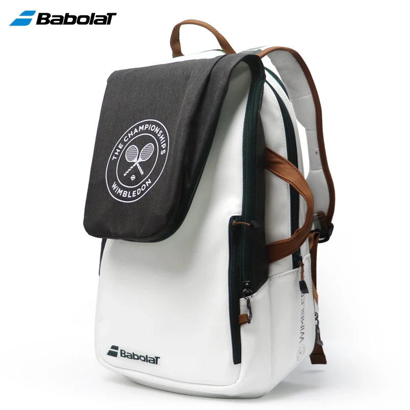 

Original BABOLAT Pure Wimbledon Tennis Backpack Unisex White Portable 2 Usages Squash Padel Tennis Bag 2-Pack Tennis Racquet Bag