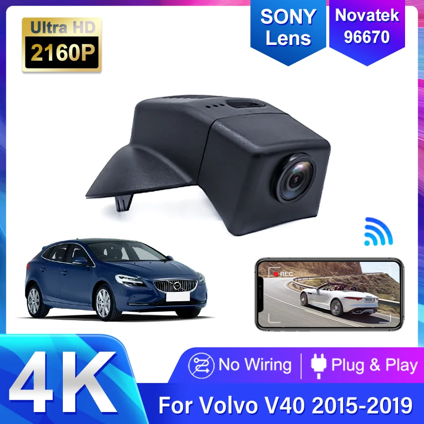 

For Volvo V40 2015-2019 Front and Rear 4K Dash Cam for Car Camera Recorder Dashcam WIFI Car Dvr Recording Devices Accessories