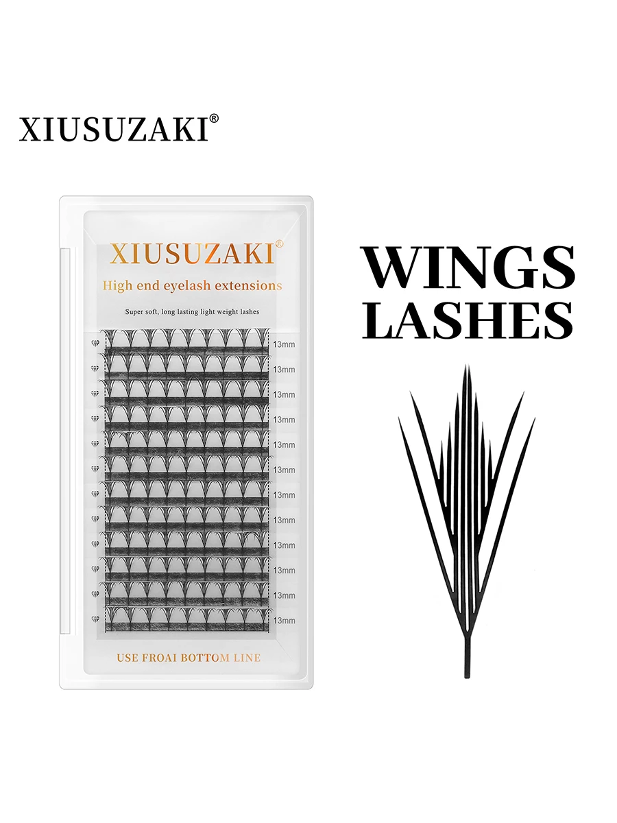 XIUSUZAKI komiks Pteris rzęsy w nowym stylu kształt pióra przedłużanie rzęs indywidualna objętość gotowe wentylatory sztuczne rzęsy narzędzie do makijażu — zdjęcie 2