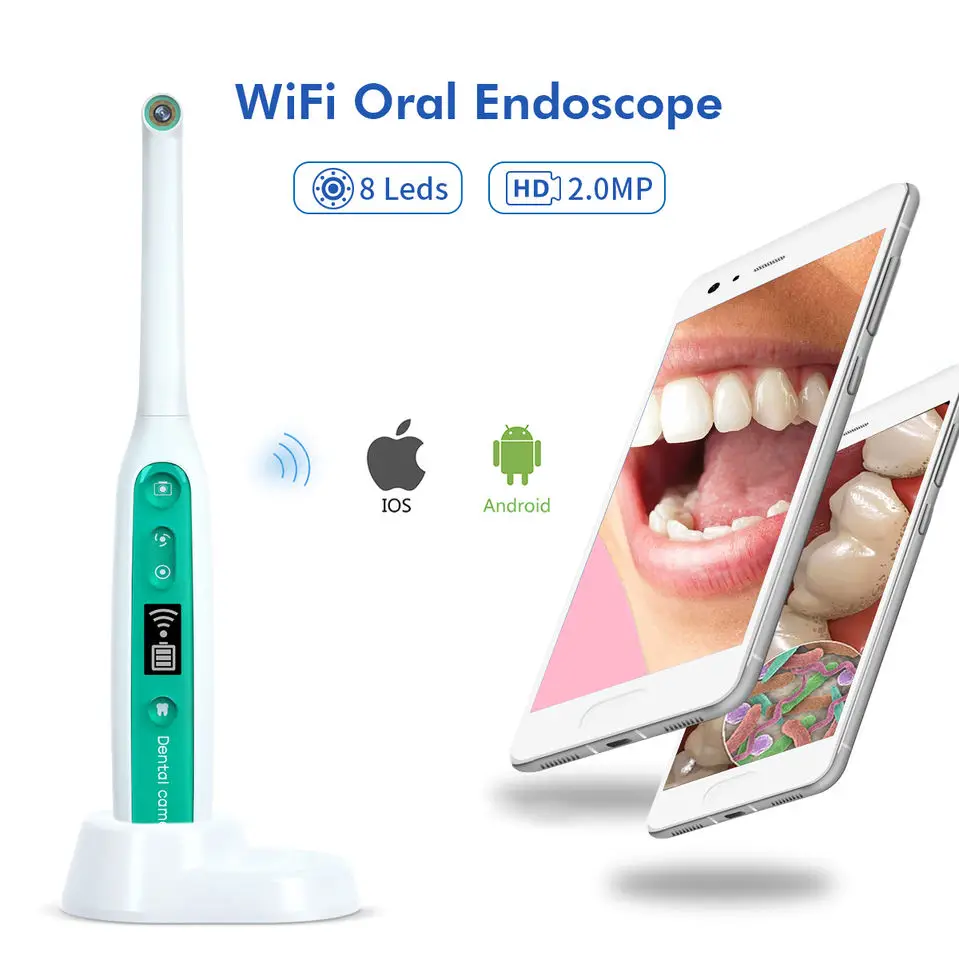 1080P HD WIFI Endoscope Camera Intraoral Camera Home Care Tool with 6 LED Lights for iOS Iphone Android