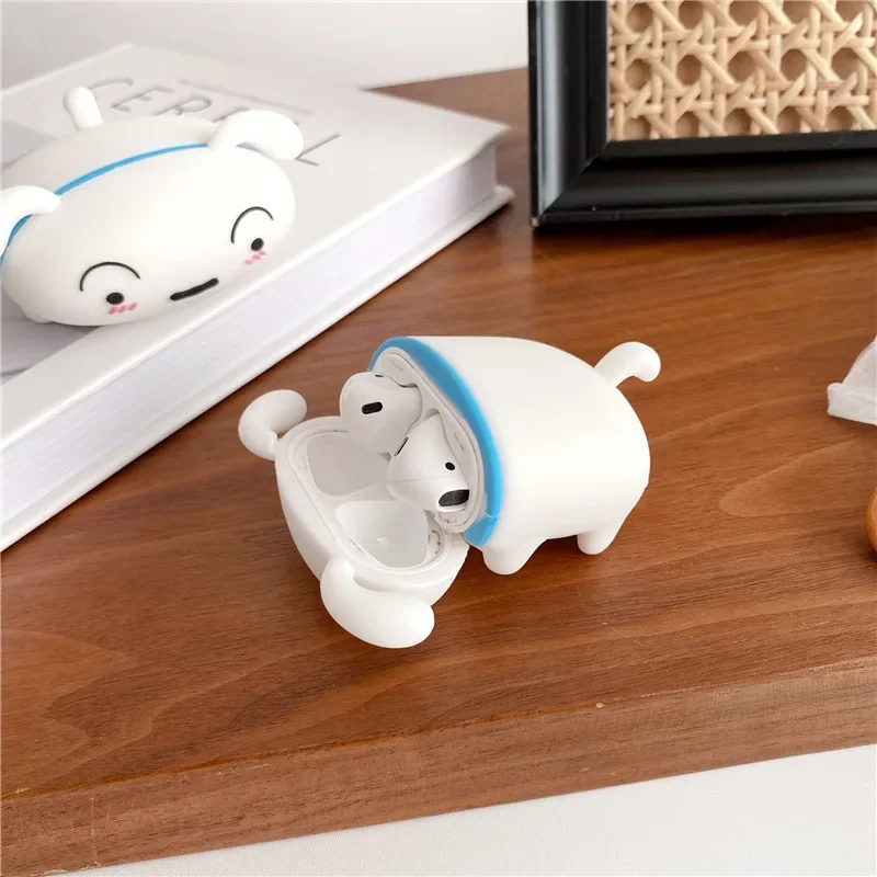 For Airpods 4 3 2 1 Case,Cartoon White Dog Case For Airpods Pro Pro2,Soft Protective Earphone Silicone Case Girls Women Funda