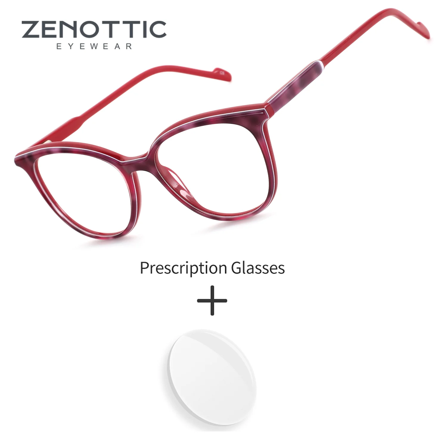 

ZENOTTIC (размер S) Женские прогрессивные очки ручной работы из ацетата с дизайном бабочки, мультифокальные очки для женщин, корректирующие близорукость и дальнозоркость.