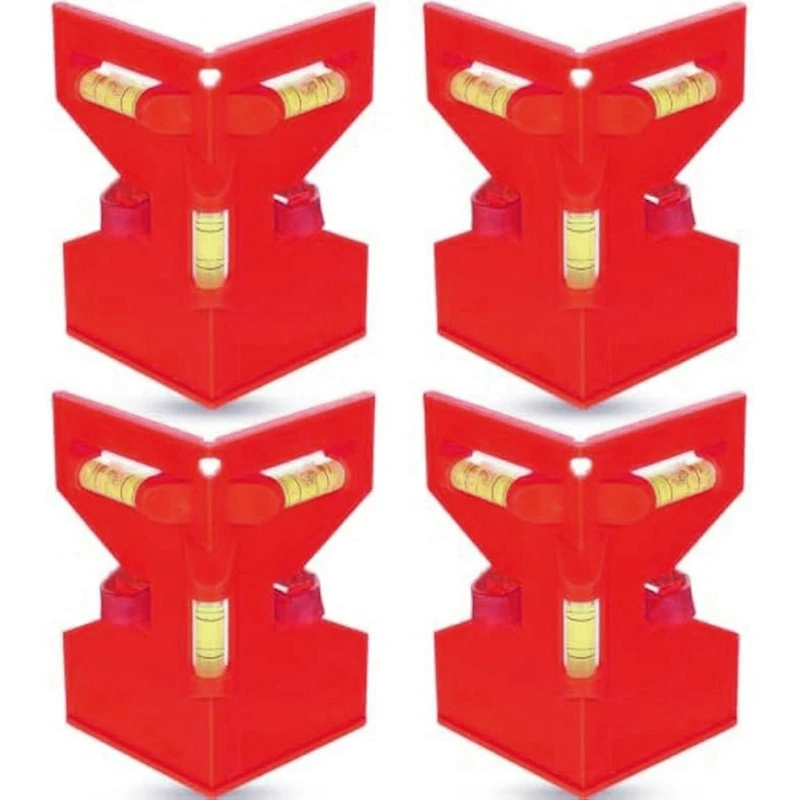 ABSJ-4Pcs pós nível para tubo, pós e nivelamento, ferramenta de nível dobrável com 3 frascos, nível de tubo ajustável com laço elástico