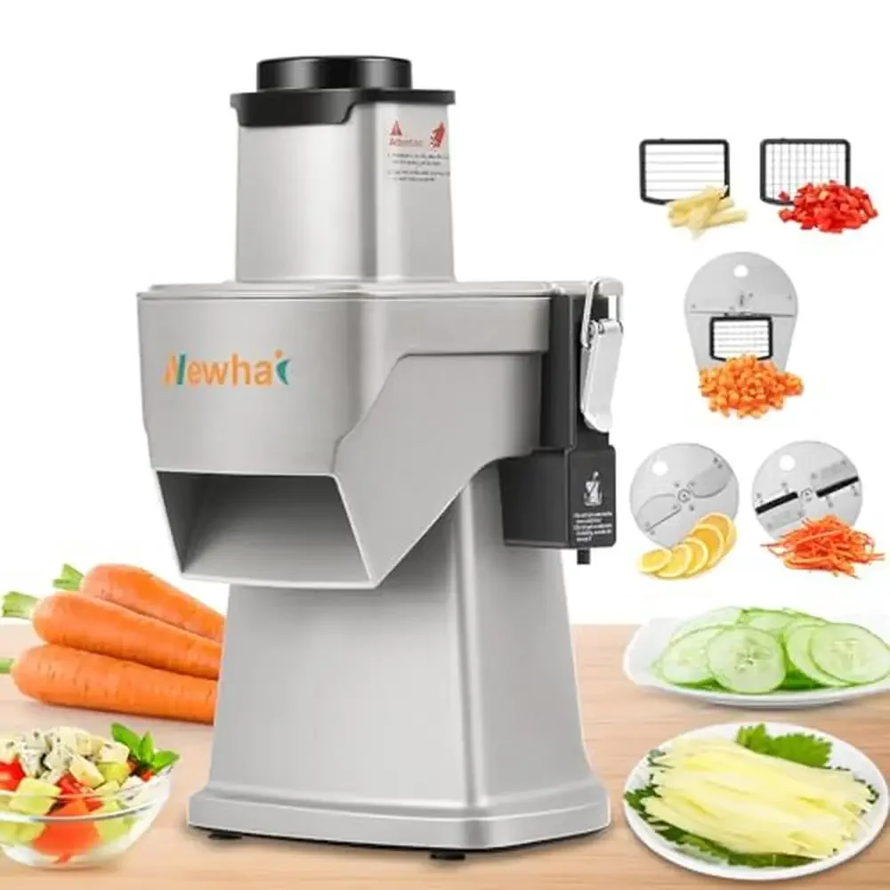 Picadora de verduras comercial 4 en 1, cortadora eléctrica multifunción, cortador para patatas fritas, trituradora de cebolla, fundición duradera