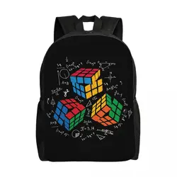 Cool Math Rubik Rubix Rubics Player Cube Math Lovers Backpack for School Students Bookbag Fits 15 Inch Laptop Teachers Bags