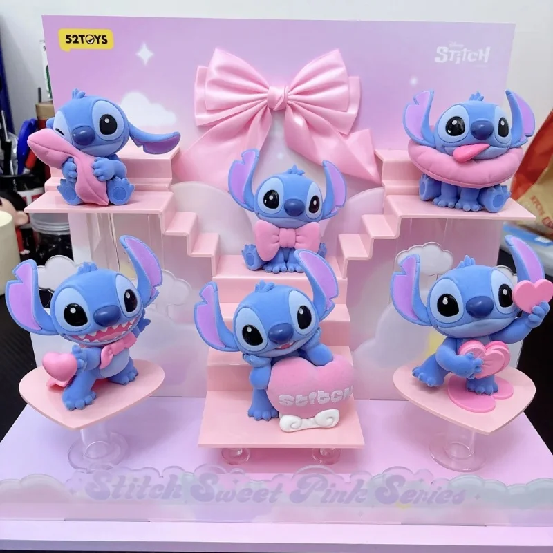 

Disney Stitch Action Figure Blind Box Sweet Pink Series Display Item Toy Gift Ornament Handmade Figurine Collectible Birthd