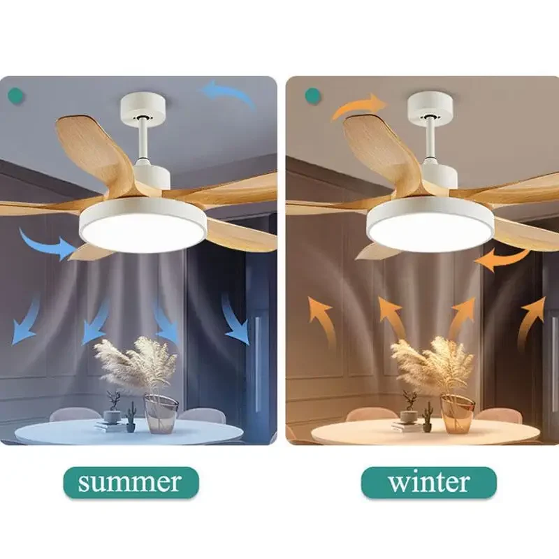 Large Ceiling Fans With Light 48  52  60 Inch DC  Led Light Remote Control Living Bedroom Ceiling Fan With Lights 220V 110V Fans