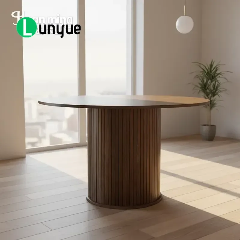 Modern Round Dining Table Waterproof Scratch Resistant Medium Density Fiberboard Kitchen Furniture for Home European Style