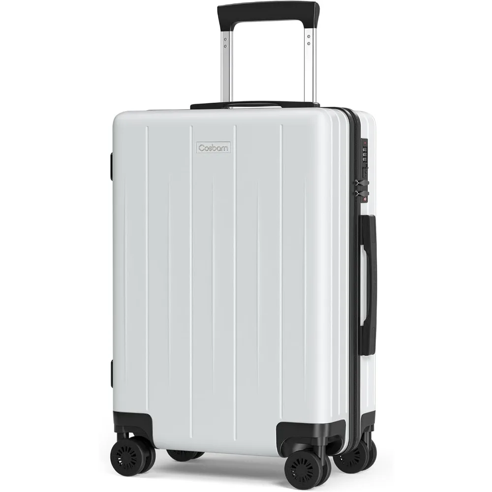 Valigia leggera in ABS con guscio rigido da 20 pollici, bagaglio a mano approvato dalla compagnia aerea con spazio di archiviazione per i viaggi