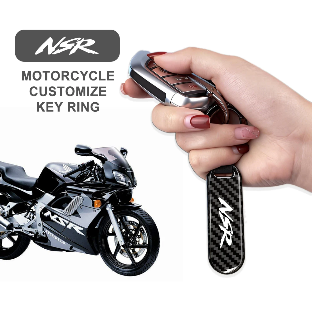 Llavero de fibra de carbono de aleación para motocicleta, regalos para honda NSR125 NSR250 NSR 125 250 MSX125 GROM MSX 125, 2 uds.