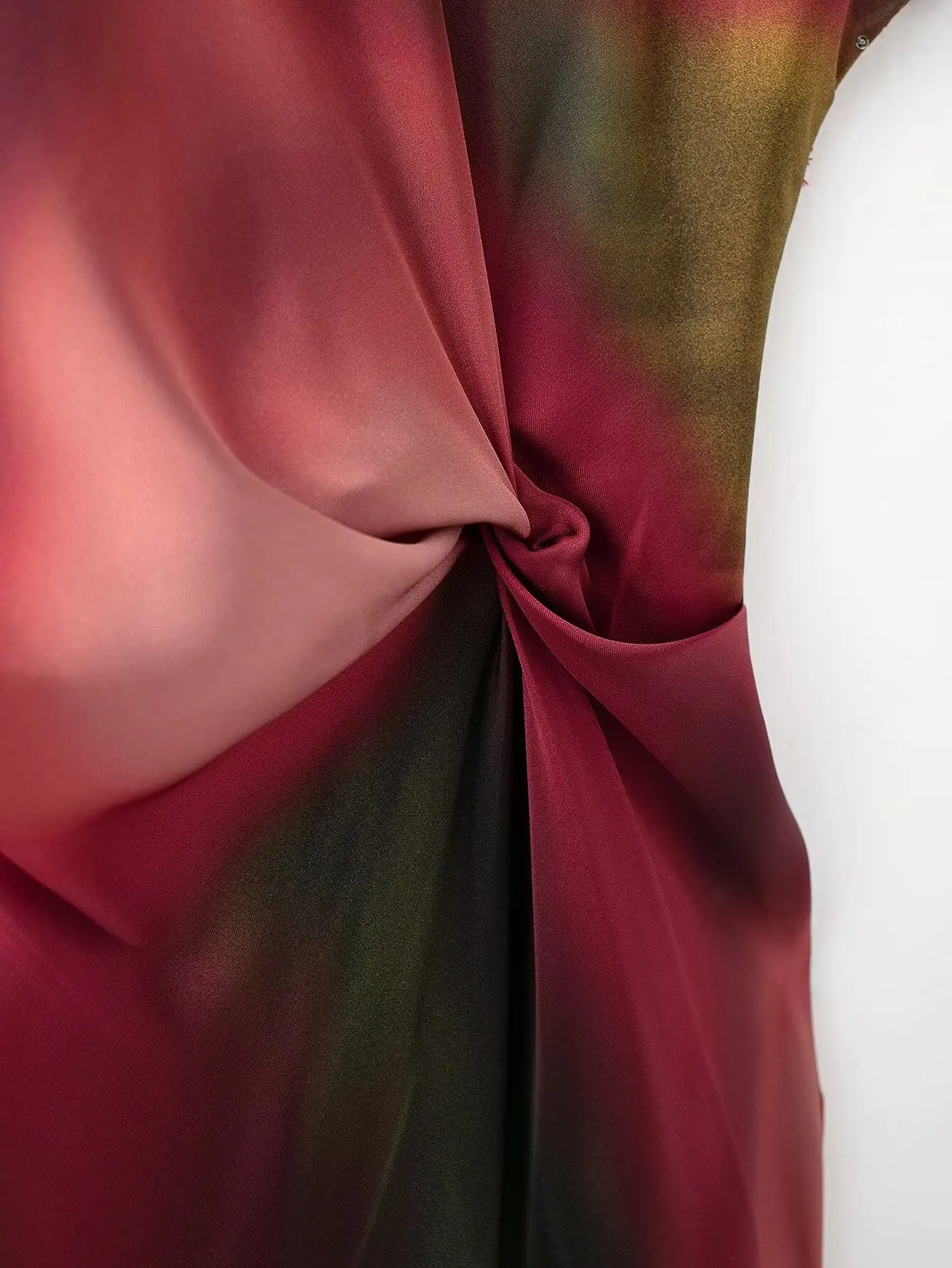 2025 primavera verão novas mulheres em torno do pescoço cintura seda cetim textura impresso midi vestido casual solto vestidos femininos