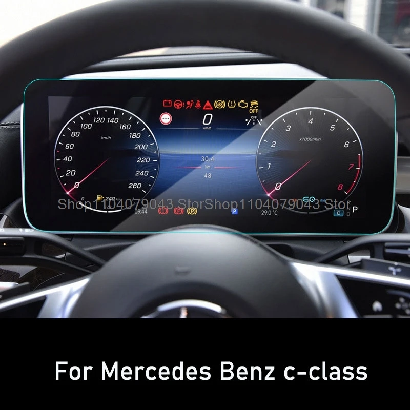 Protector de pantalla de vidrio templado para Mercedes Benz clase c, película antideslizante para instrumentos de coche, C250, C300, W206, 2022, 2023, 12,3 pulgadas