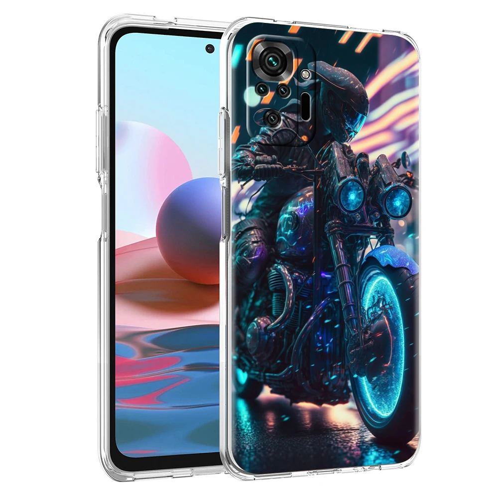 حافظة هاتف شفافة لهاتف Redmi 14C 13C 12C 10C Note 14 13 12 11 K40 K50 Plus Pro 4G 5G غطاء ناعم شل حقائب Fundas للدراجات النارية