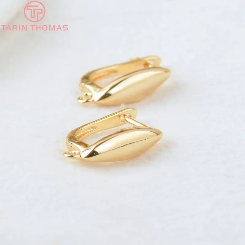 (2694)6PCS 17x12MM 24K Gold Color Brass Horse Eyes Stud Earrings Pins Earrings Clasps High Quality DIY Jewelry Making Findings