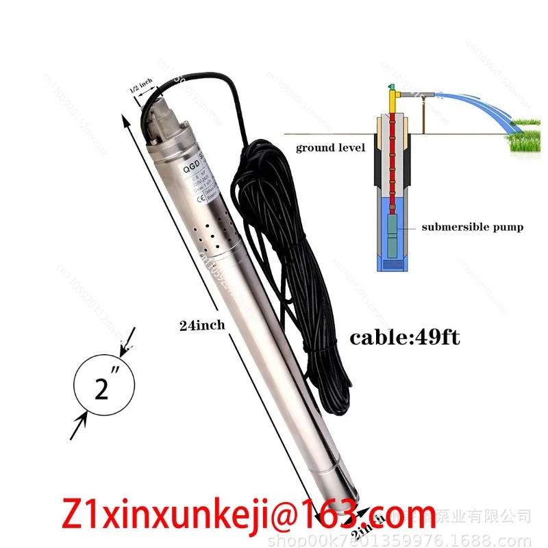 Deep Well Pump 50mm Stainless Steel 2-inch Small Electric water pump