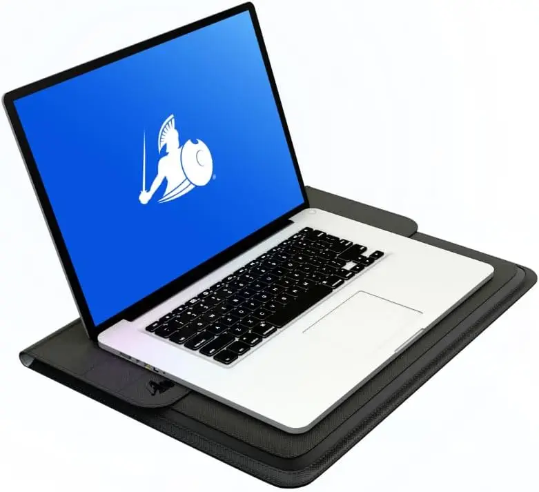 

Тонкий чехол для ноутбука 15 дюймов с многослойной защитой от беспроводных сигналов, из веганской кожи, со встроенной подставкой и застежкой-клапаном