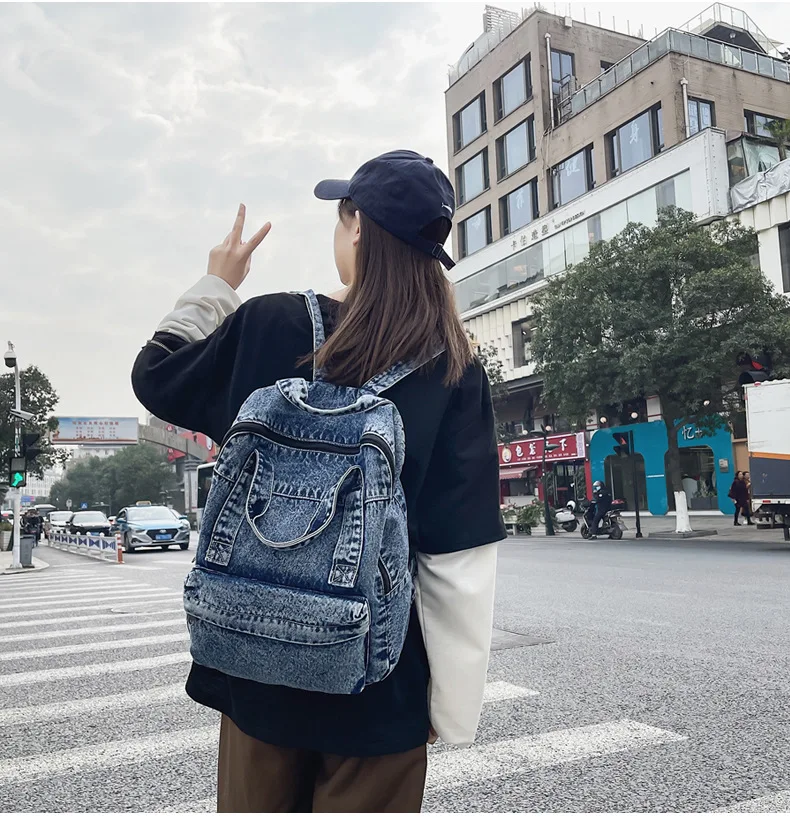Denim Backpack for Boy Trendy backpack Large Capacity Cute Backpacks Fashionable School Bags Class bag for Girl Рюкзак Mochilas