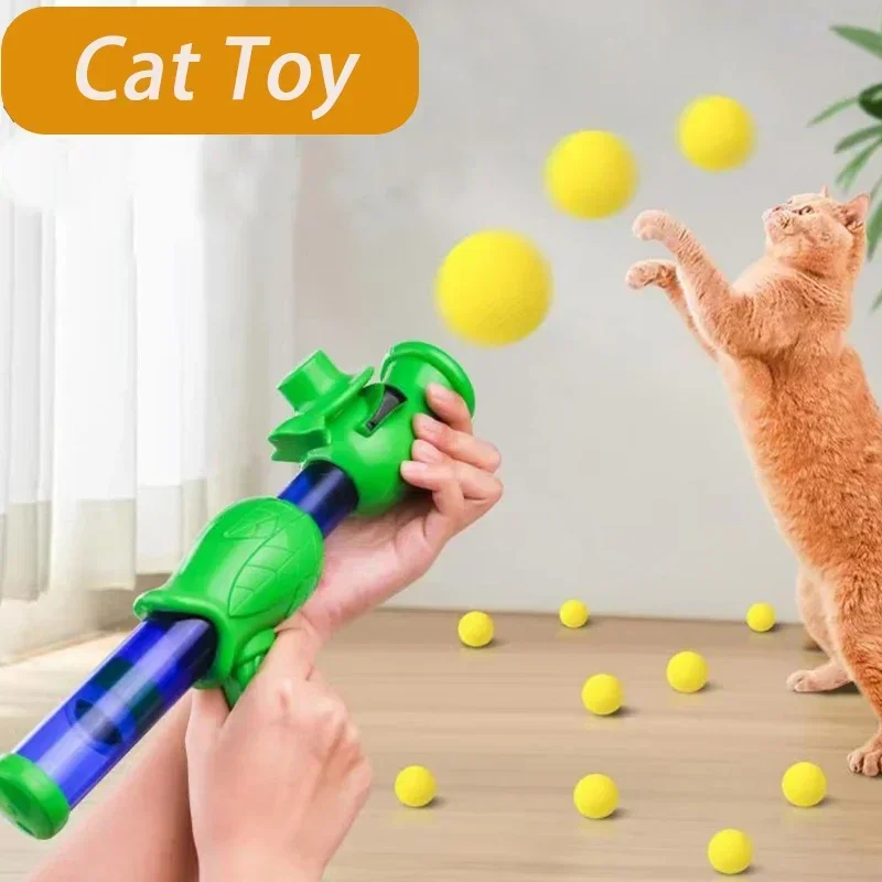 Interactive Launch Training Cat Toy Kitten Puppy Shooting Gun Games Toy Dog Cat Shooting Ball Training Supplies Pet Products