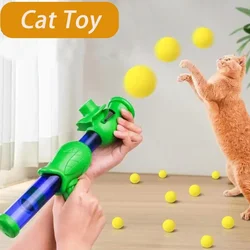 Interactive Launch Training Cat Toy Kitten Puppy Shooting Gun Games Toy Dog Cat Shooting Ball Training Supplies Pet Products