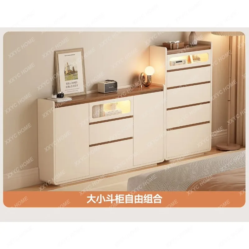 XXBedroom ultra-thin chest of drawers , end of bed chest of drawers, living room narrow side   cabinet  double door