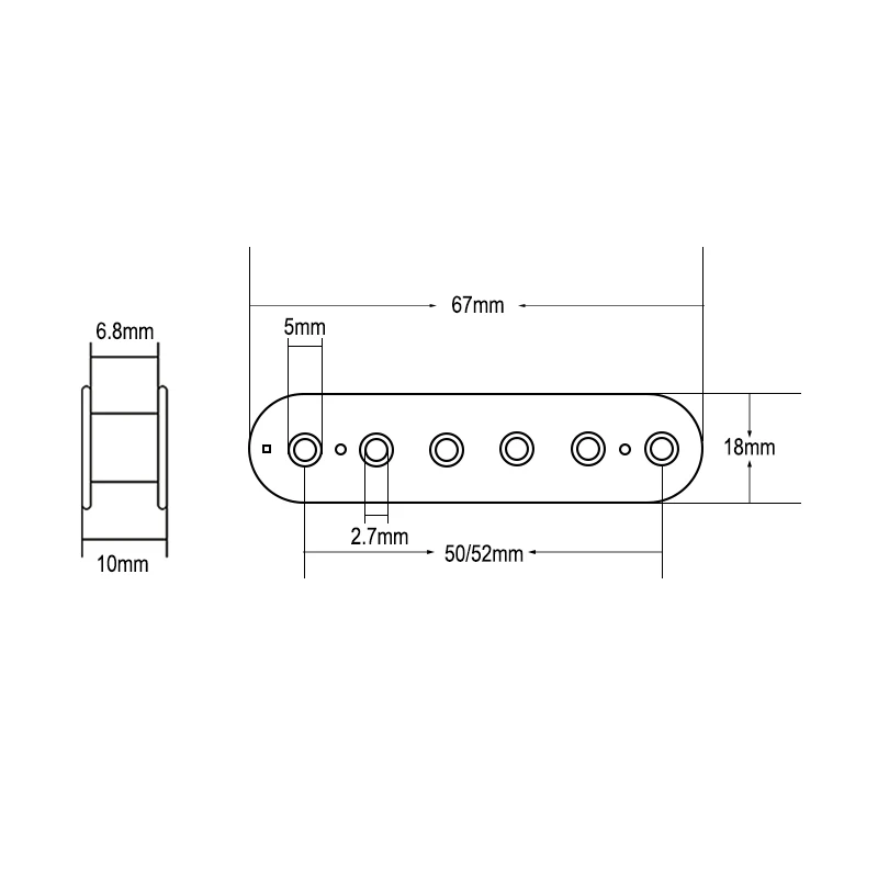 10Pcs 6-String E-gitarre Pickup Humbucker Schraube Spule/Pol Abstand 50 oder 52mm / Multicolor verfügbar