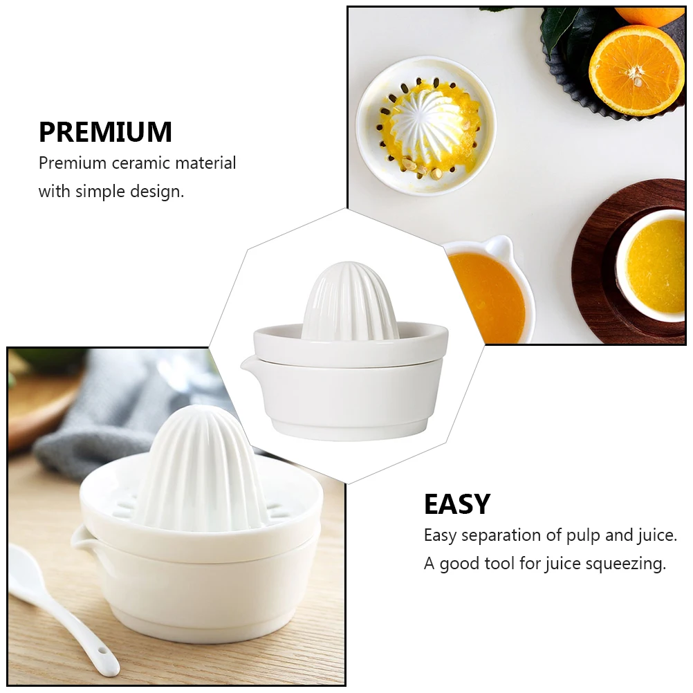 

Manual Fruit Juicer Ceramic White Small Size Easy Use Kitchen Tool Gift Idea Juice Maker Pulp Separator Multifunctional