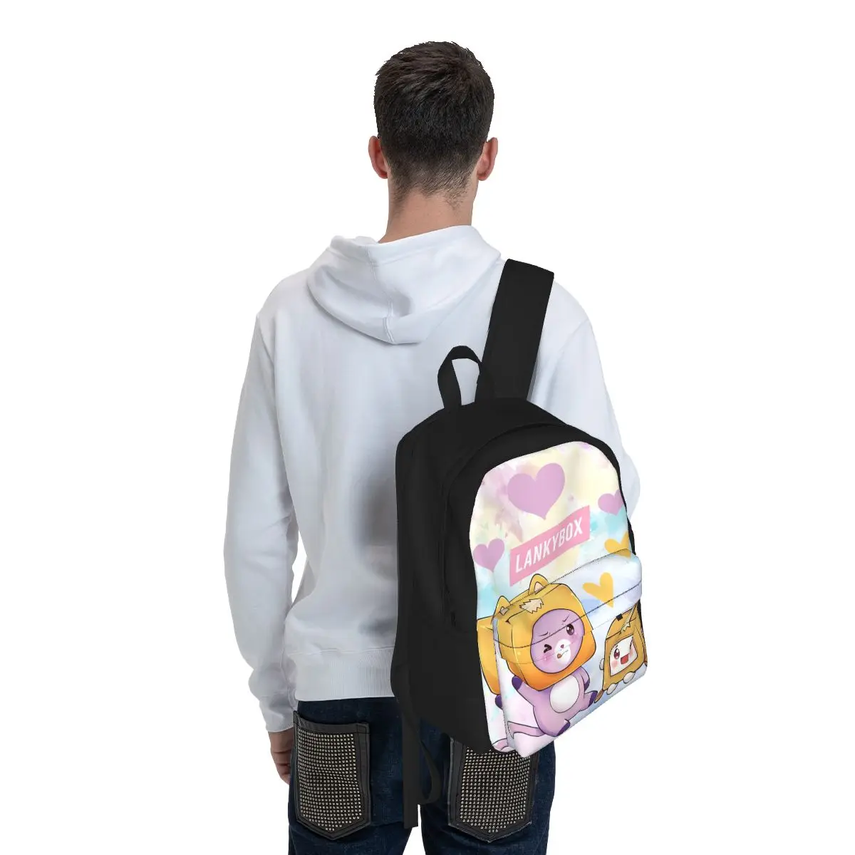 Divertente youtuber per bambini Lankybox donna zaino Casual bambini borsa da scuola Laptop Mochila bambini borsa a tracolla impermeabile