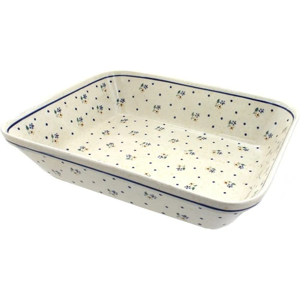 

Off-white Country Meadow Lasagna Dish - 13.25 x 10.75 - Unique, Dishwasher Safe, & Durable Bakeware