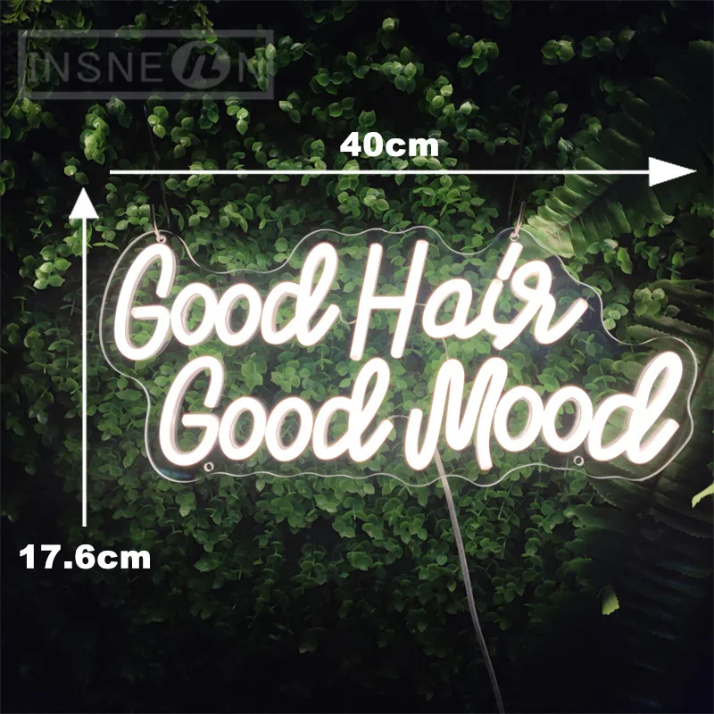 Good Hair Good Mood Neon Sign Salon Art Decor Wall Room Decor for Home Neon Lights for Barbershop Hair Shop Decoration Neon Sign