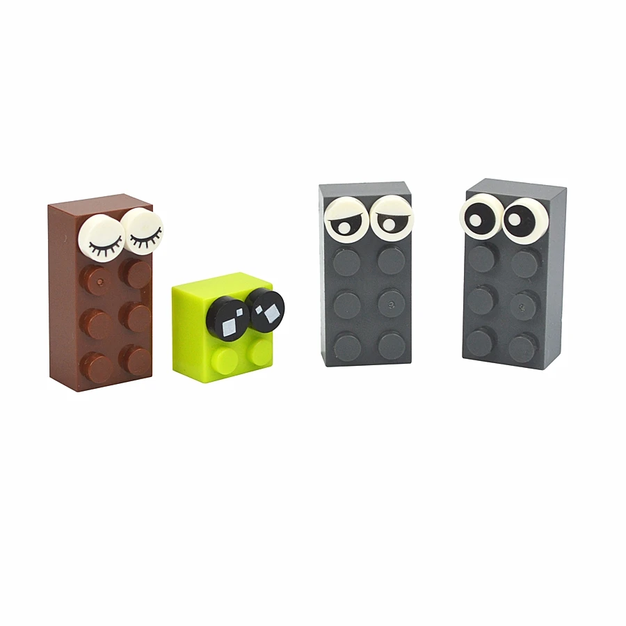 Round Tile Building Blocks Part MOC Bricks Cartoon Eyes 4 Kinds Model Accessories Emotional Expression Compatible 98138