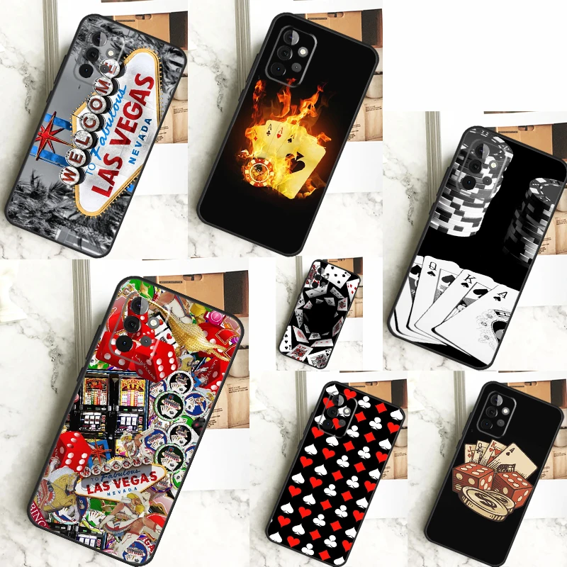 Las Vegas Casino Poker Case For Samsung Galaxy A15 A25 A35 A55 A51 A71 A12 A32 A52 A13 A33 A53 A14 A34 A54 Cover