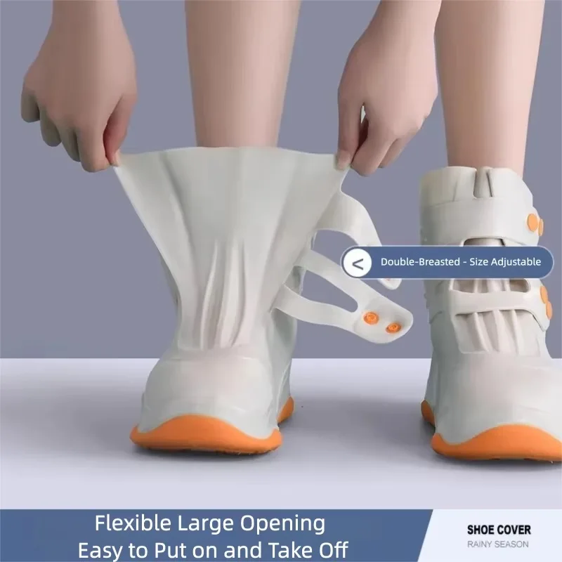 Heavy Rain Waterproof Shoe Covers for Adults and Children, Non-Slip, Wear-Resistant, Thickened Pvc Rain Shoe Covers for Men and Women, Outdoor Rainproof Shoe Covers with Double-Layer Sole That Won'T Slip Off