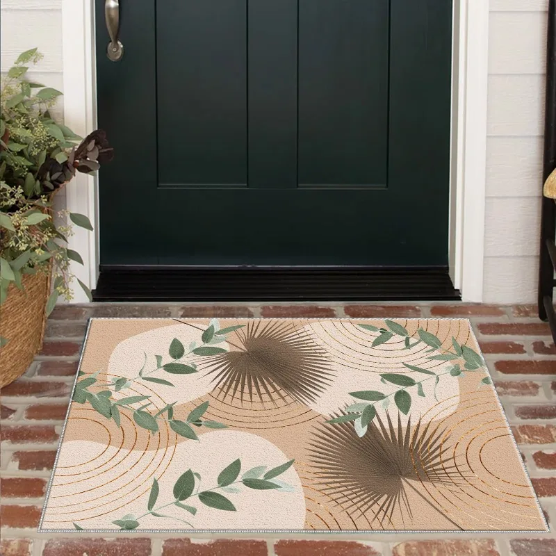 Ocean Wave Doormat Blue White Shark Fin Entrance Rug Nautical Sea Life Floor Mat Washable Decor