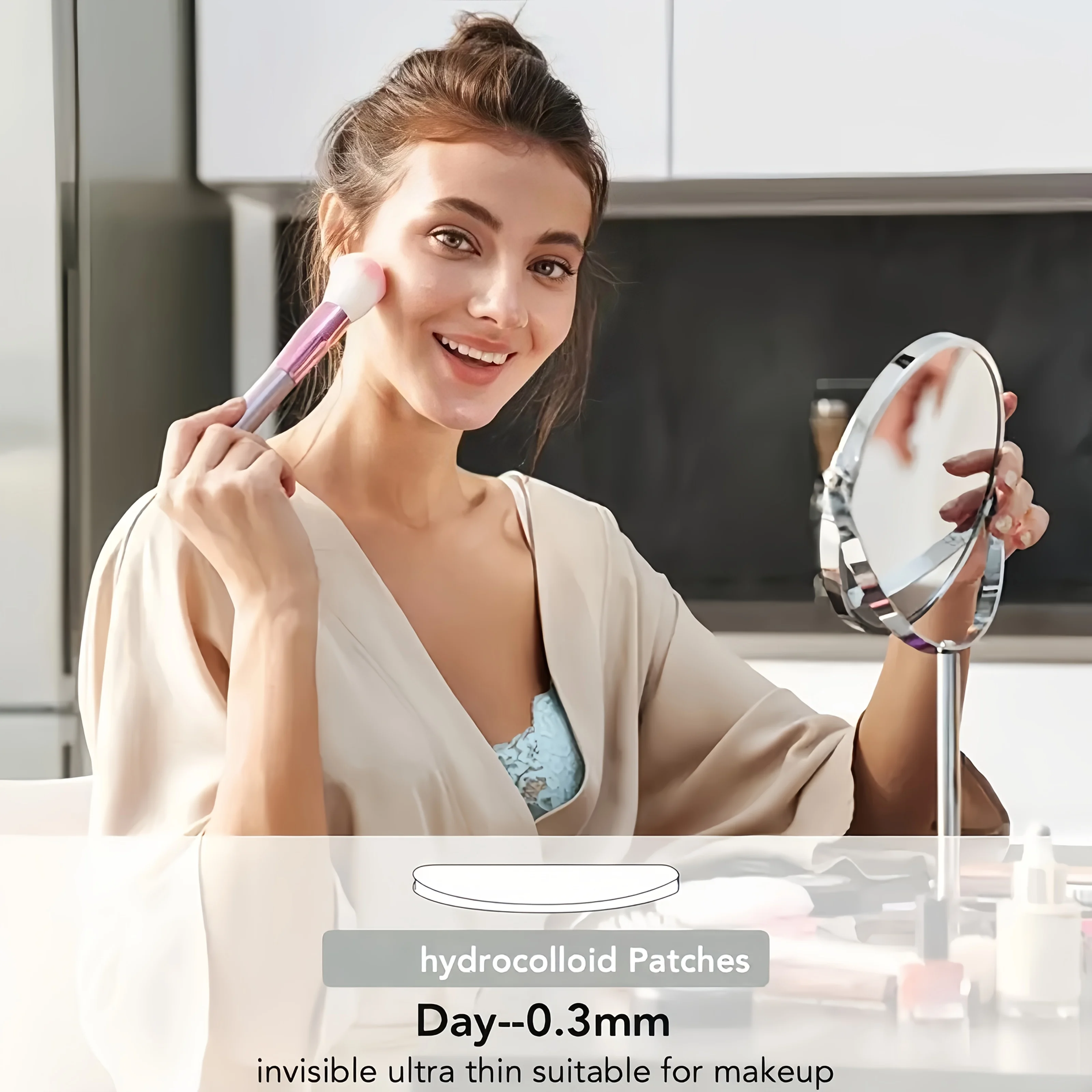 120 قطعة من ملصقات هيدروجيل، رقع حب الشباب غير المرئية باللون البيج الفاتح ليلاً ونهارًا، مضادة للرؤوس السوداء والرؤوس البيضاء، غطاء غير لاصق لـ Te #2