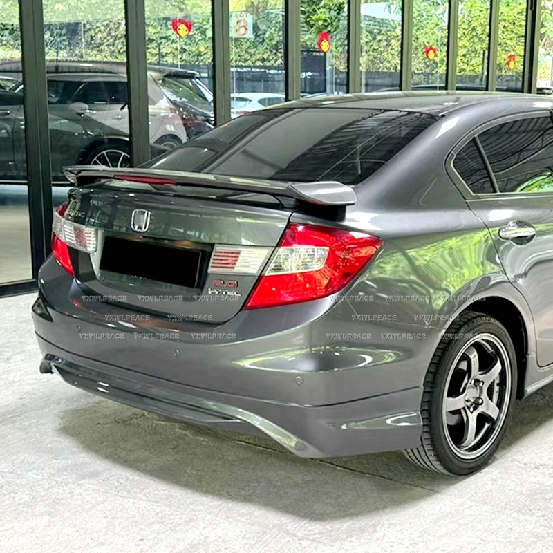 Alerón Trasero para Honda Civic 9na Generación 2012-2015, ABS Sin Pintar, con Luces, Estilo Lip Spoiler, Accesorios para Carrocería