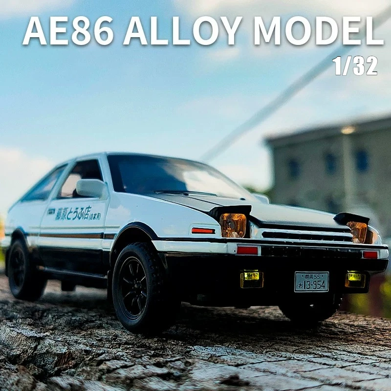 

Металлическая модель спортивного автомобиля AE86 в масштабе 1:32, игрушка с подсветкой и звуком, подарок для мальчиков и детей