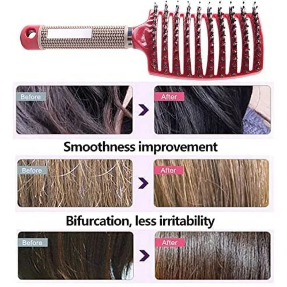 Magical Ultra Detangling Brush for Wet or Dry Hair, Detangler Brush, Fast Drying Styling Massage Hairbrush for Men, Women and Kids (Pink+Purple) view 5