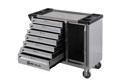 For 2023 Auto Repair Garage Roller Cabinet 7-drawer Tool Cabinet Workshop Tool Storage Silver Tool Trolley