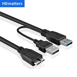 USB 3.0 to Micro-B Y Splitter cable USB 3.0 A to Micro B External Hard Drive Cable for Western Digital,Lacie,Toshiba Seagate