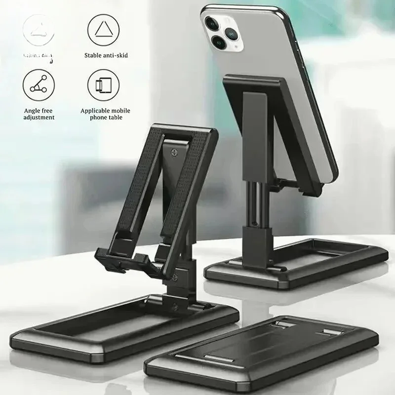

1pc Lazy Folding Phone Stand – Creative Lifting Portable Desktop Deformation Telescopic Holder for Live Broadcast – Easter Gift