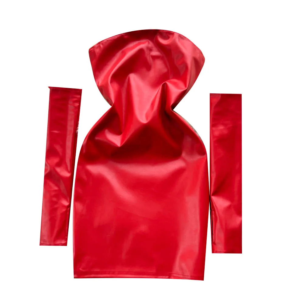 Faionable PU-leer Dr Dames strakke pasvorm Svel-rok met Sve-hoezen Herfst Winter Nieuw Sle Pendelen Korea...