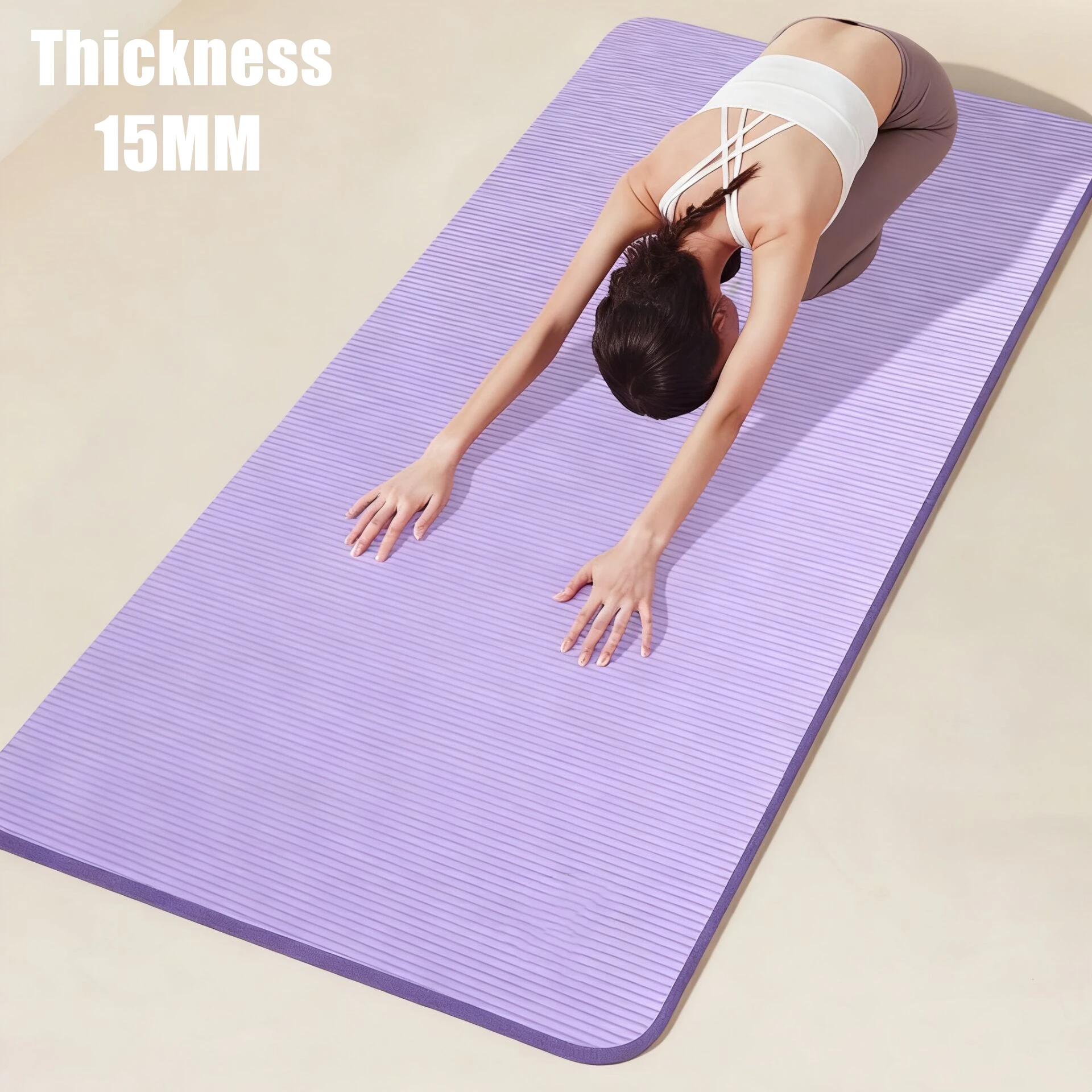 

15MM Thick Sport Fitness Mat Yoga Mats Anti-slip Blanket for Exercise Yoga and Pilates Gymnastics Mat Fitness Equipment 185x60cm