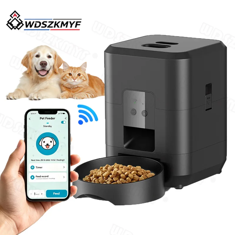 Automatic feeder cats Smart Cat Food Kibble Dispenser Button Version Remote Control Auto Feeder For Cat Dog Dry Food Accessories