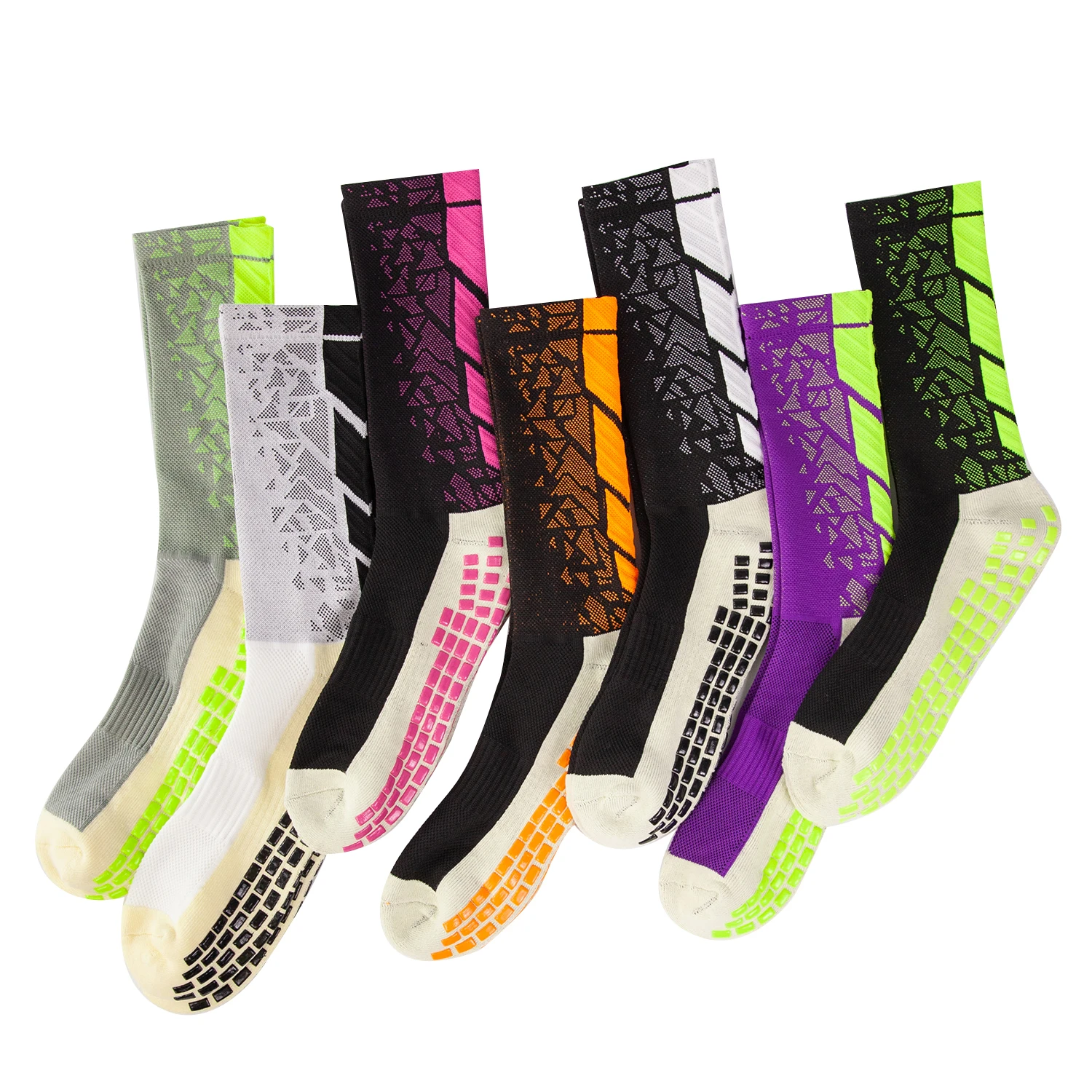 جوارب كرة قدم شبكية مانعة للإنزلاق ، نعل تهوية ، مرونة عالية ، تمارين وألعاب ، مجموعة 5 منصات ، شحن مجاني