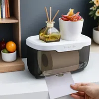 Waterproof Toilet Paper Holder Wall Mount Storage Rack Bathroom Shelf Roll Paper Tube Organizer