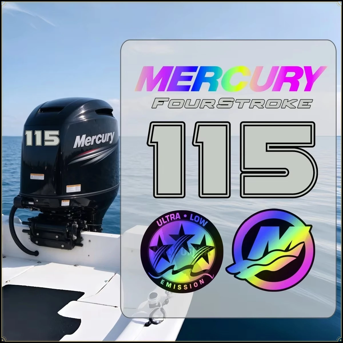 Outboard Engine Stickers 115HP 150 HP FOURSTROKE Waterproof Vinyl Decal Low Emissions Boat Refurbishment Accessories For Mercury